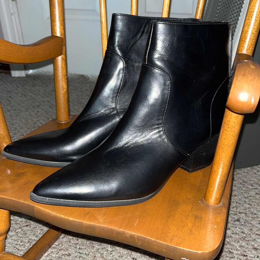 Black Leather Booties